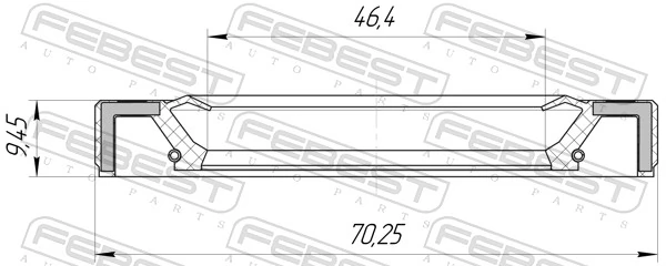 95GAY48701010X Febest Bucim do semieixo do eixo traseiro