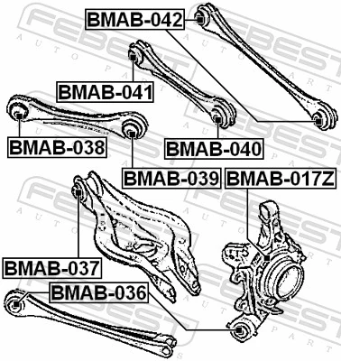 BMAB037 Febest Bloco silencioso traseiro de braço oscilante transversal