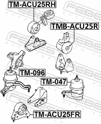 TMACU25FR Febest Coxim (suporte) dianteiro de motor