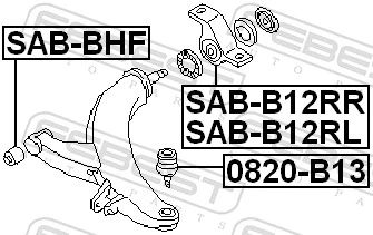 SABB12RR Febest Bloco silencioso dianteiro do braço oscilante inferior