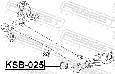 KAB025 Febest Bloco silencioso de viga traseira (de plataforma veicular)