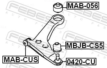 0420CU Febest Suporte de esfera inferior