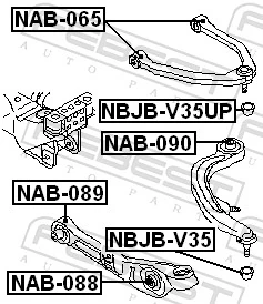 NAB065 Febest Bloco silencioso dianteiro do braço oscilante superior