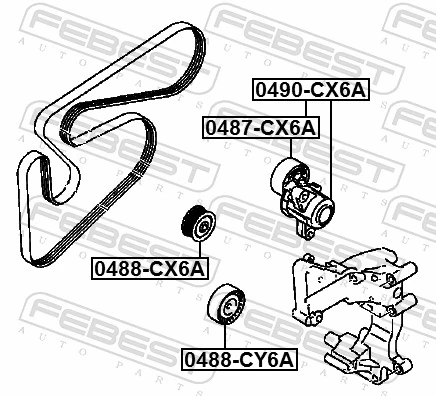 1611423680 Peugeot/Citroen Rolo parasita da correia de transmissão
