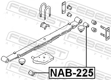 NAB225 Febest Bloco silencioso traseiro da suspensão de lâminas traseira