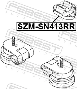  Coxim (suporte) traseiro de motor Suzuki Jimny SUV (FJ) (1998 - 2026) 