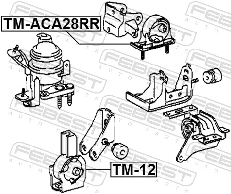 TMACA28RR Febest Coxim (suporte) traseiro de motor