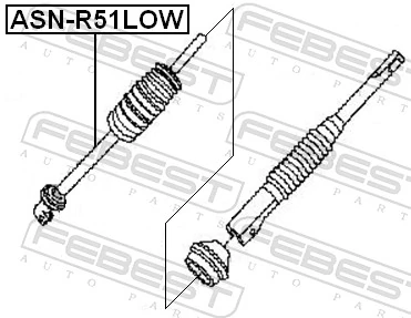ASNR51LOW Febest Veio da coluna de direção inferior