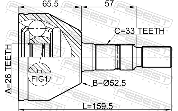 Junta homocinética externa dianteira General Motors 93182571