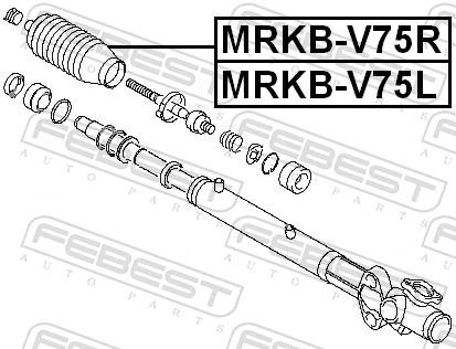 MRKBV75L Febest Bota de proteção esquerda do mecanismo de direção (de cremalheira)