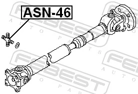 ASN46 Febest Cruzeta da junta universal dianteira