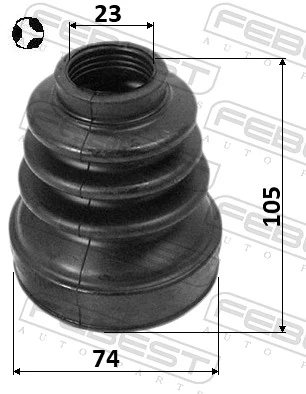 2415KANGIIT Febest Bota de proteção interna esquerda de junta homocinética do semieixo dianteiro
