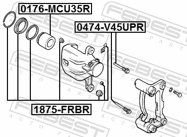  Kit de reparação de suporte do freio traseiro Nissan Murano SUV (Z50) (2004 - 2008) 