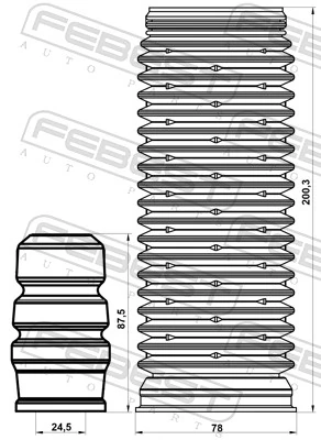Pára-choque (grade de proteção) de amortecedor traseiro + bota de proteção para Volkswagen Caddy III 2KA, 2KH, 2CA, 2CH