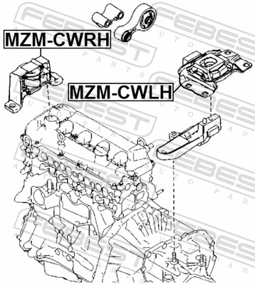 MZMCWRH Febest Coxim (suporte) direito de motor