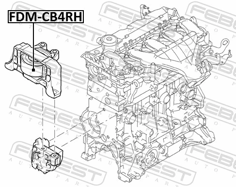 FDMCB4RH Febest Coxim (suporte) direito de motor