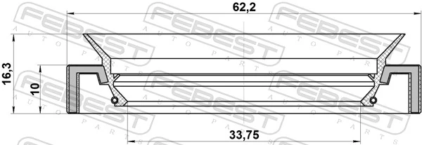 95HAY35621016X Febest Bucim de redutor do eixo dianteiro