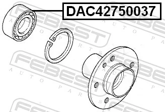 DAC42750037 Febest Rolamento de cubo traseiro