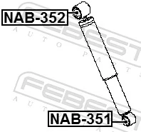NAB351 Febest Bloco silencioso de amortecedor traseiro