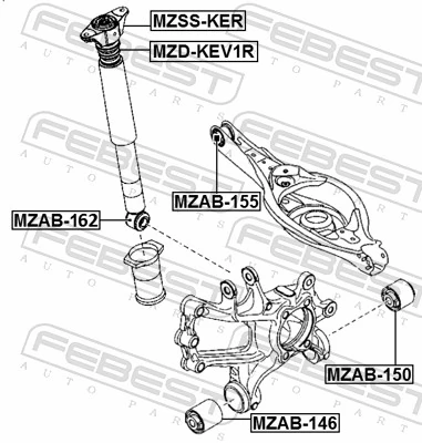 Bloco silencioso de amortecedor traseiro para Mazda 6  GJ, GL