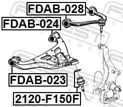 FDAB028 Febest Bloco silencioso dianteiro do braço oscilante superior