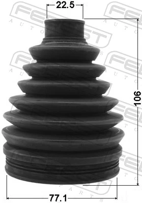 0217PC11X Febest Bota de proteção externa de junta homocinética do semieixo dianteiro