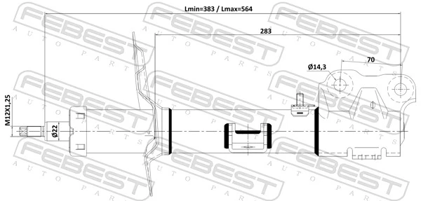 Amortecedor dianteiro direito 4060A570 Chrysler