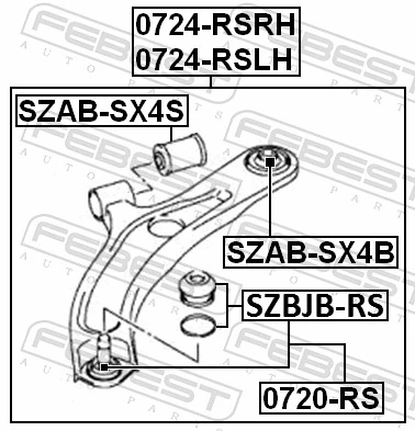 0720RS Febest Suporte de esfera inferior
