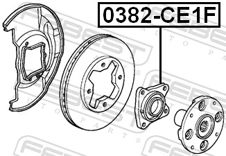 0382CE1F Febest Rolamento de cubo dianteiro