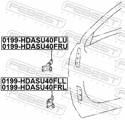 0199HDASU40FLU Febest Gozno da porta dianteira esquerda