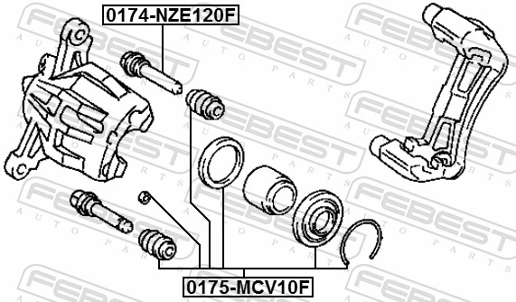  Kit de reparação de suporte do freio dianteiro Toyota Camry III sedan (V10) (1991 - 1996) III