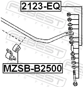 2123EQ Febest Montante de estabilizador dianteiro