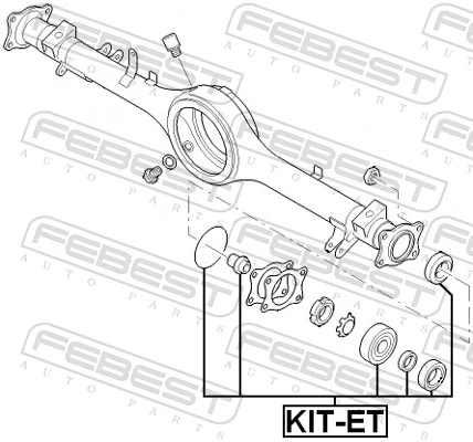 KITET Febest Rolamento de cubo traseiro