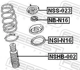 NSS023 Febest Suporte de amortecedor dianteiro