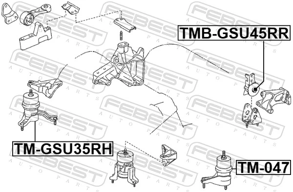 TMBGSU45RR Febest Coxim (suporte) traseiro de motor