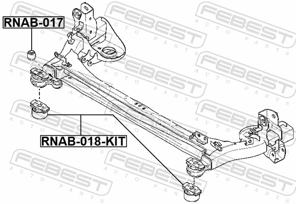 Compre Bloco silencioso de viga traseira (de plataforma veicular) Renault Laguna 3