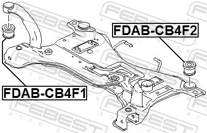 FDABCB4F2 Febest Bloco silencioso (coxim) de viga dianteira (de plataforma veicular)