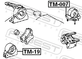 Coxim (suporte) traseiro de motor para Toyota Corolla  E11