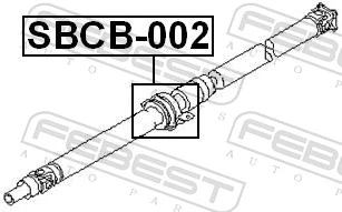 SBCB002 Febest Rolamento suspenso da junta universal