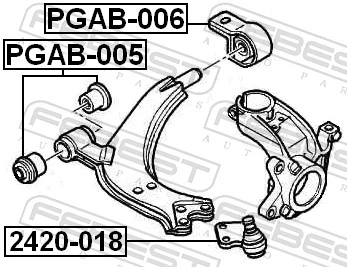 2420018 Febest Suporte de esfera inferior