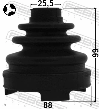 0115ACV40T Febest Bota de proteção interna direita de junta homocinética do semieixo dianteiro