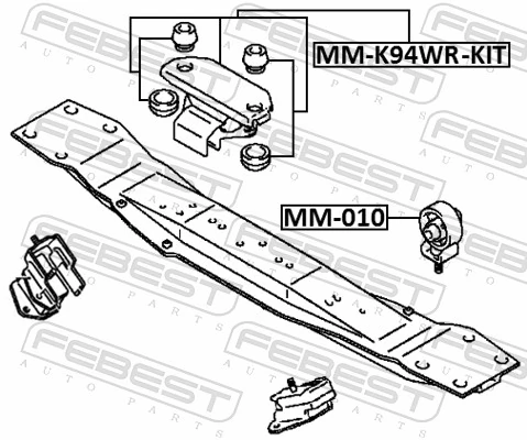 MMK94WRKIT Febest Coxim de transmissão (suporte da caixa de mudança)