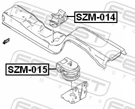 SZM014 Febest Coxim (suporte) traseiro de motor