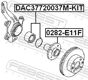 DAC37720037MKIT Febest Rolamento de cubo dianteiro