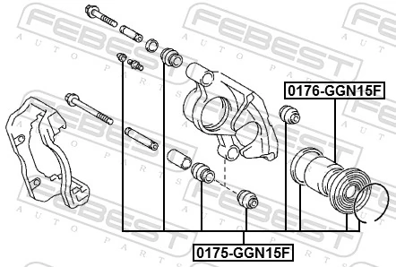  Kit de reparação de suporte do freio dianteiro Toyota Hiace II сaixa (H5) (1983 - 1989) II