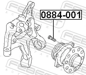 0884001 Febest Prego de roda traseiro/dianteiro