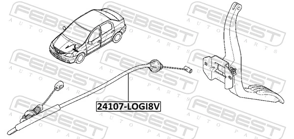 Cabo/pedal de gás (de acelerador) Dacia Logan preço, a partir de 4,50 USD