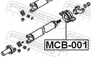 MCB001 Febest Rolamento suspenso da junta universal