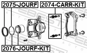 2076JOURFKIT Febest Kit de reparação de suporte do freio dianteiro