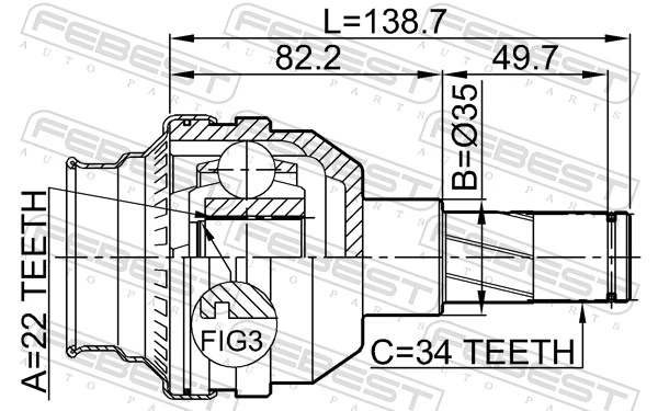 Compre EX10773 Euroex Junta homocinética interna dianteira
